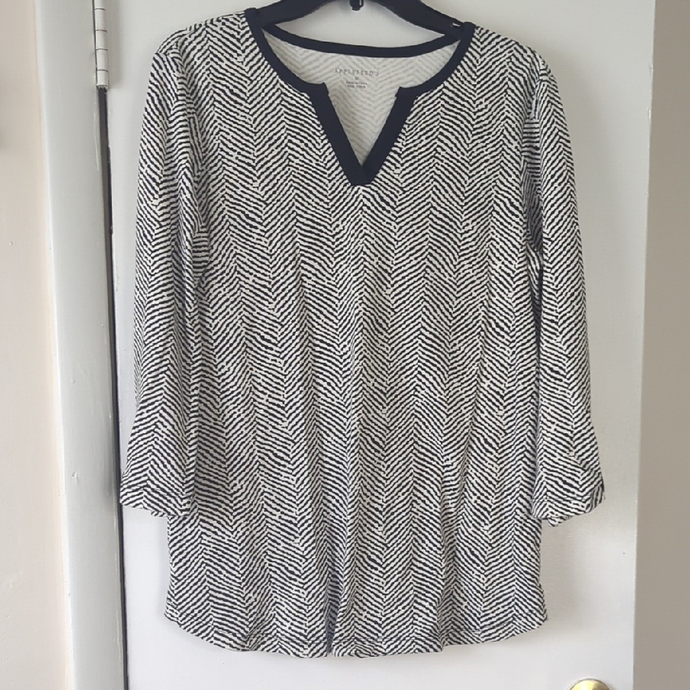 Appleseed's Black and White Patterned Tunic
